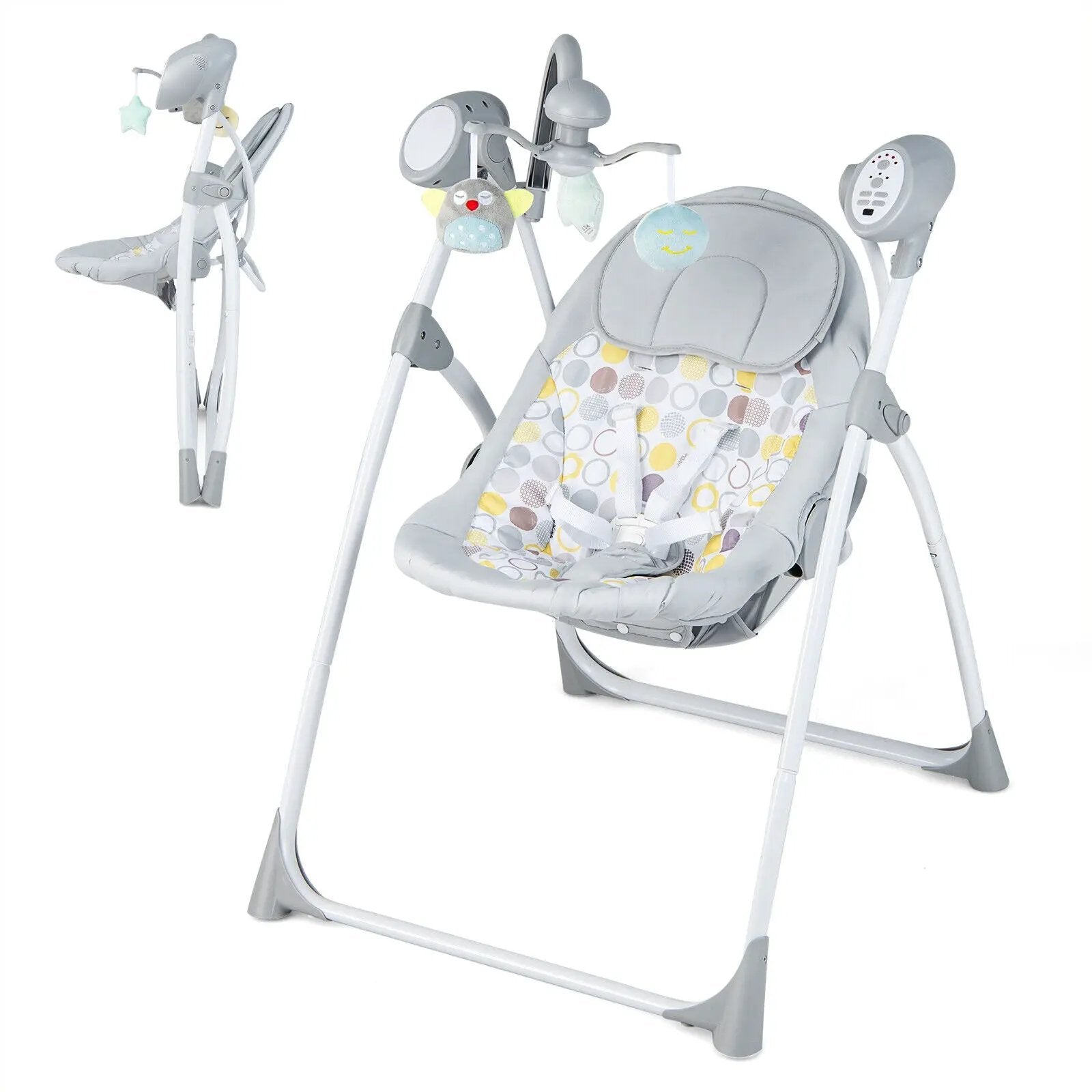 Electric Foldable Baby Rocking Chair with Adjustable Backrest by DirectDeals