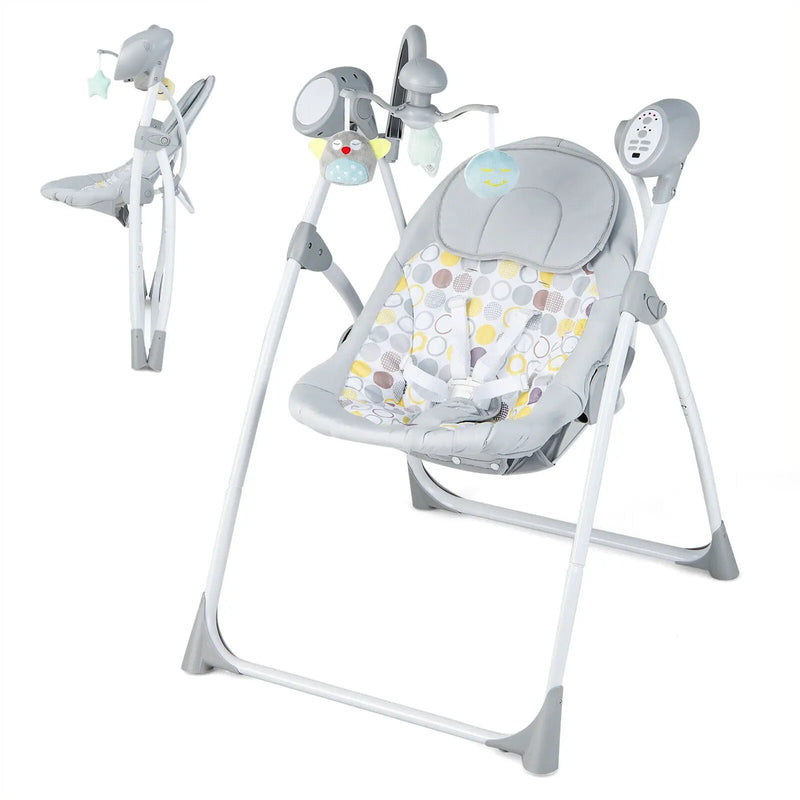 Electric Foldable Baby Rocking Chair with Adjustable Backrest by DirectDeals
