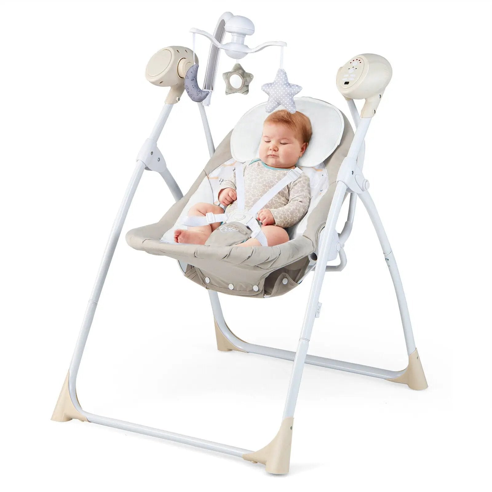 Electric Foldable Baby Rocking Chair with Adjustable Backrest by DirectDeals