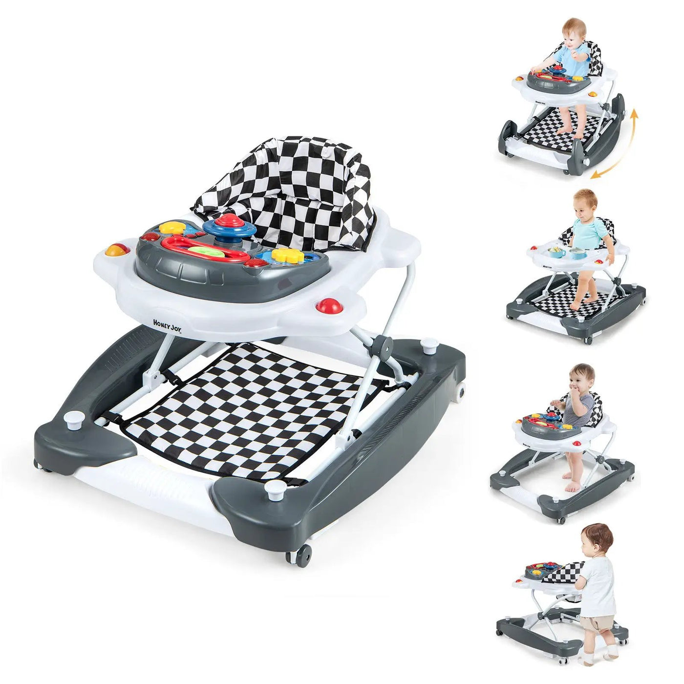 6 in 1 Foldable Baby Walker with Adjustable Height by DirectDeals