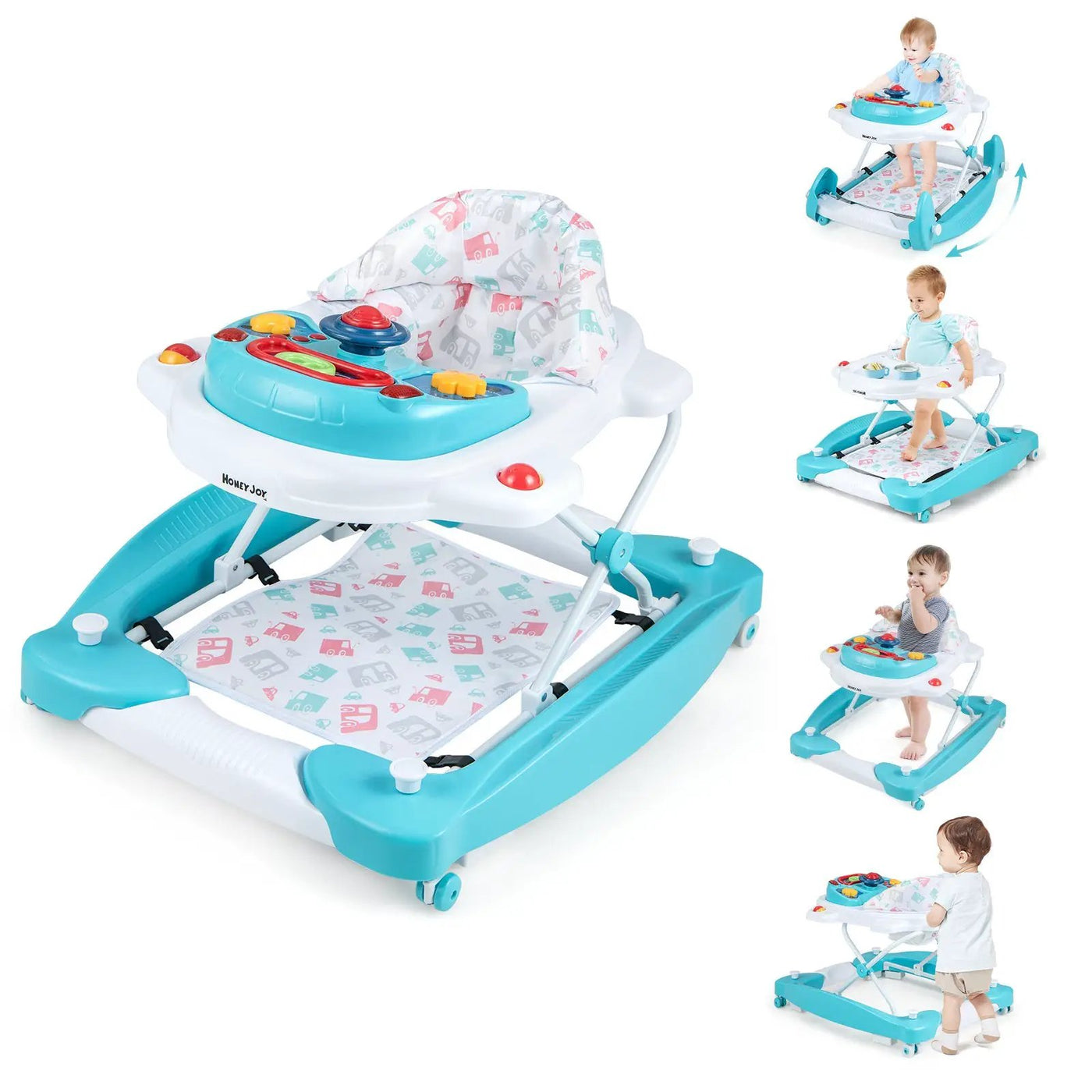 6 in 1 Foldable Baby Walker with Adjustable Height by DirectDeals