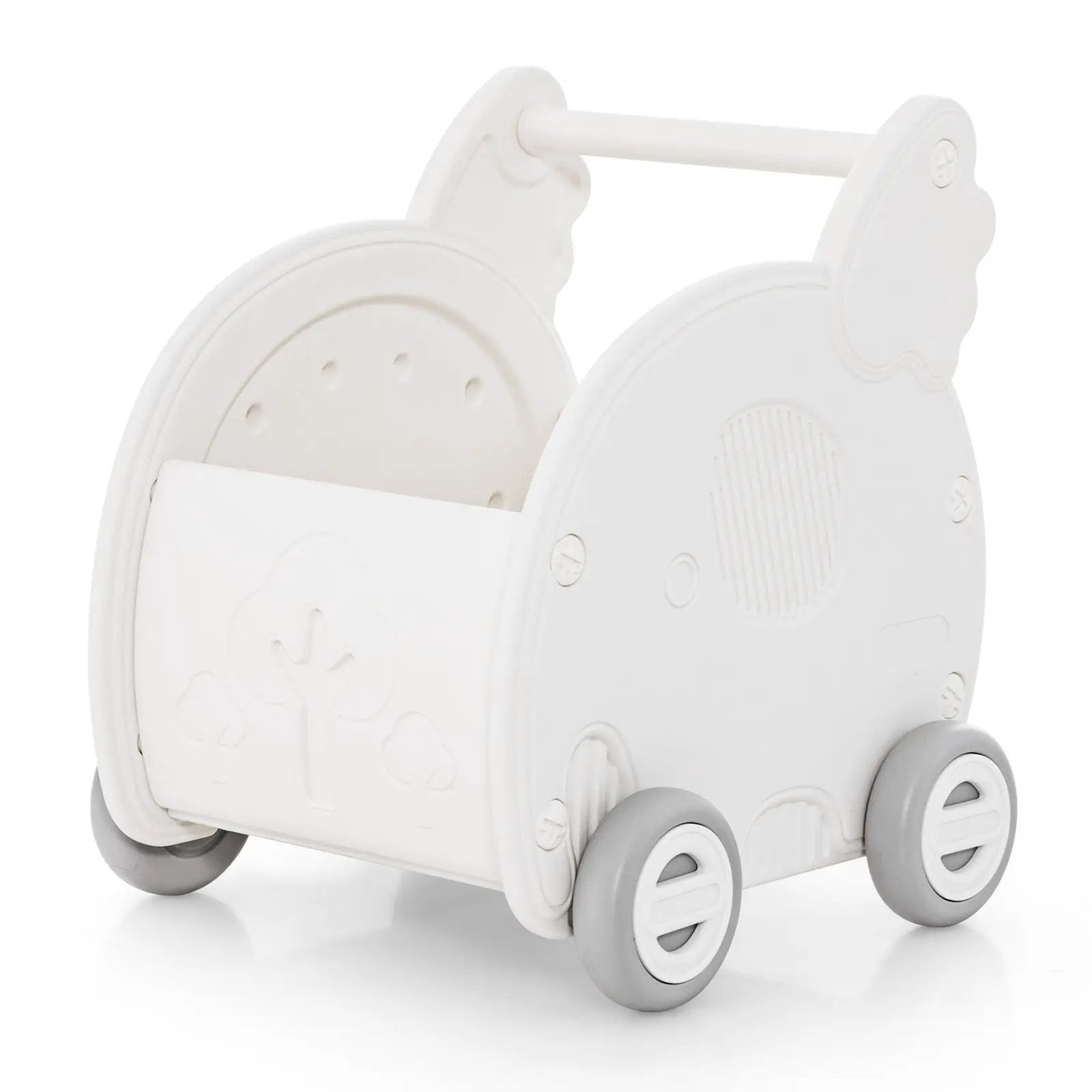 Baby Walker Push Toy with Handle for Boys Girls of 3+ Years Old-White by DirectDeals