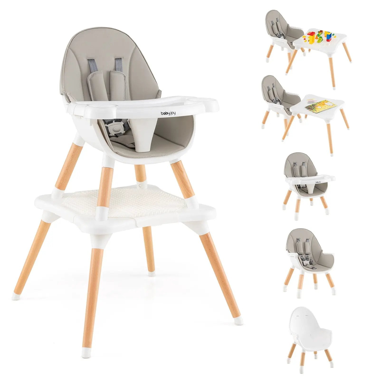 5-in-1 Baby Wooden Convertible High Chair by DirectDeals