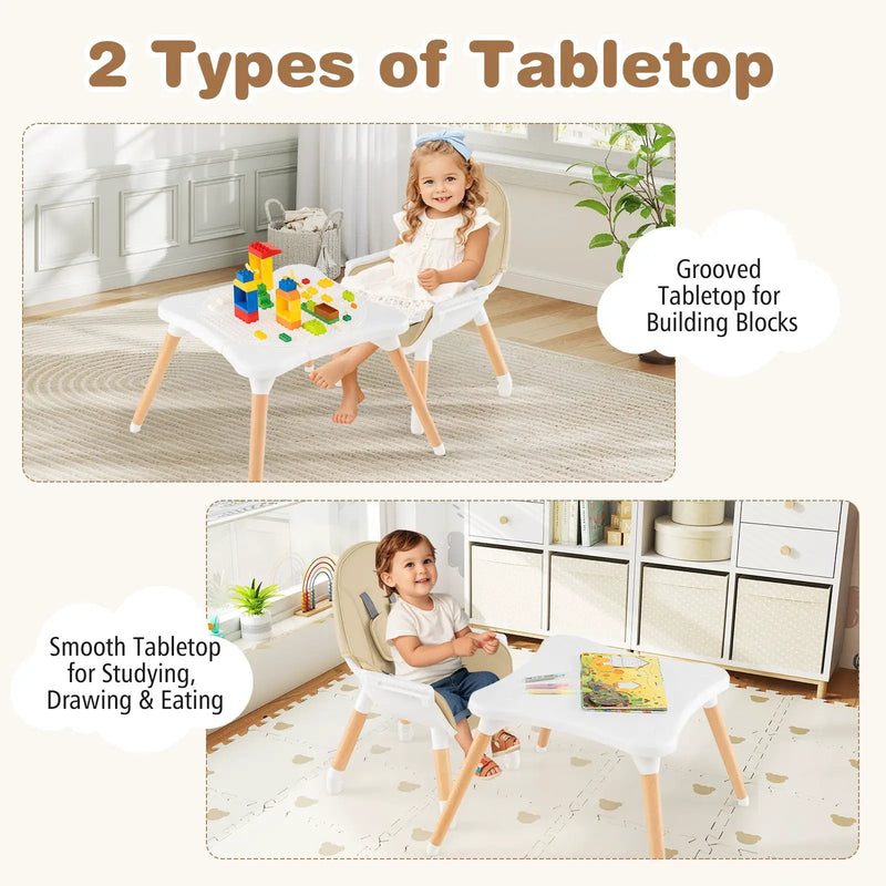 5-in-1 Baby Wooden Convertible High Chair by DirectDeals