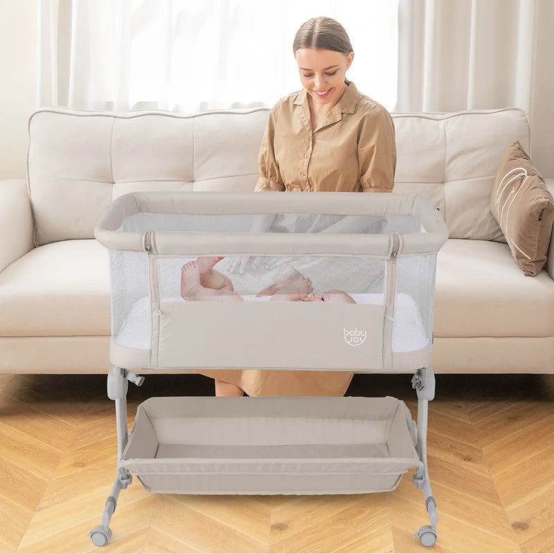 Bedside Sleeper Bassinet with 6-Level Adjustable Height by DirectDeals