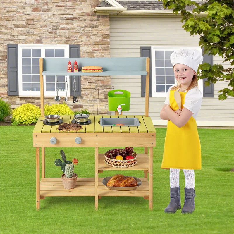 Backyard Pretend Play Toy Kitchen with Stove Top by DirectDeals