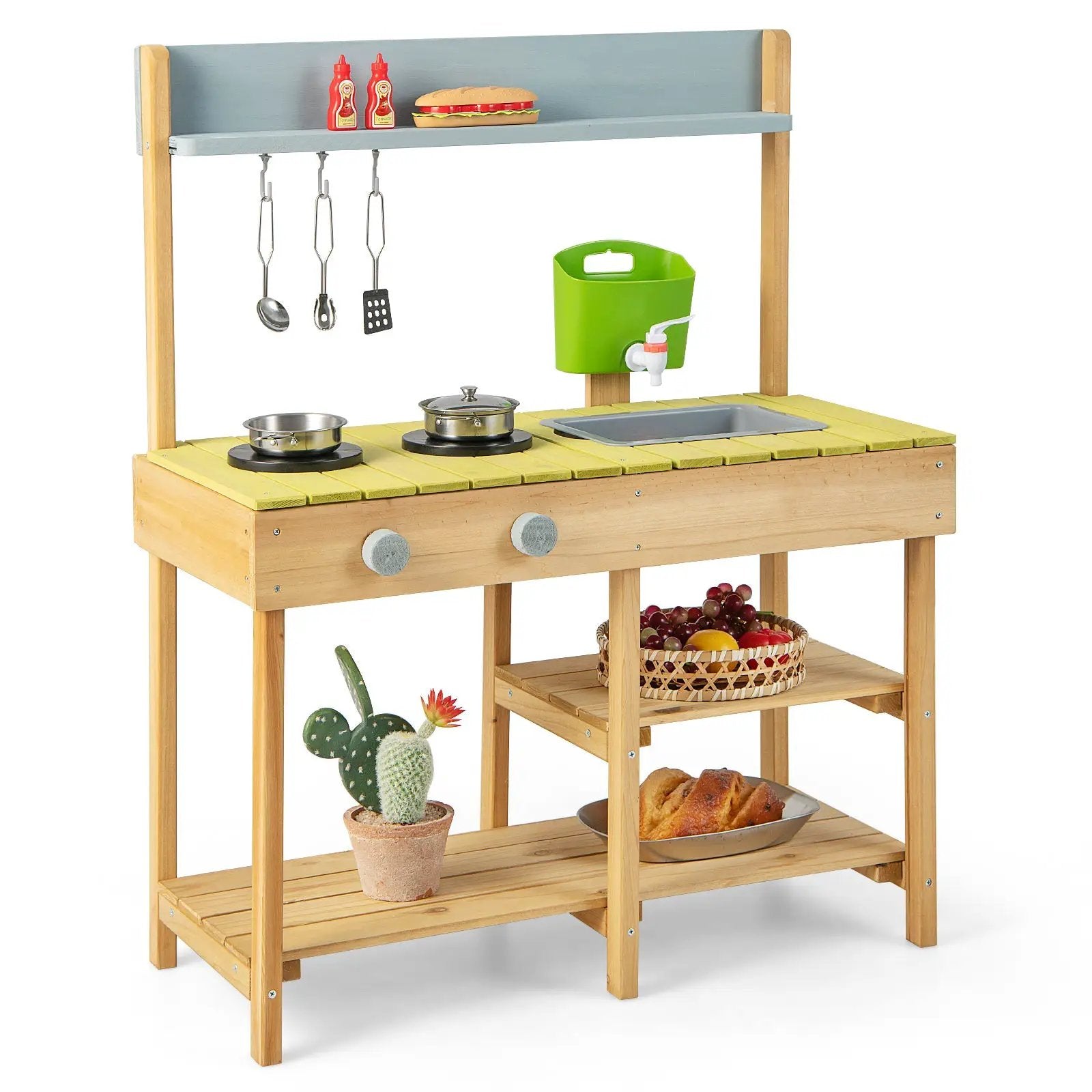 Backyard Pretend Play Toy Kitchen with Stove Top by DirectDeals