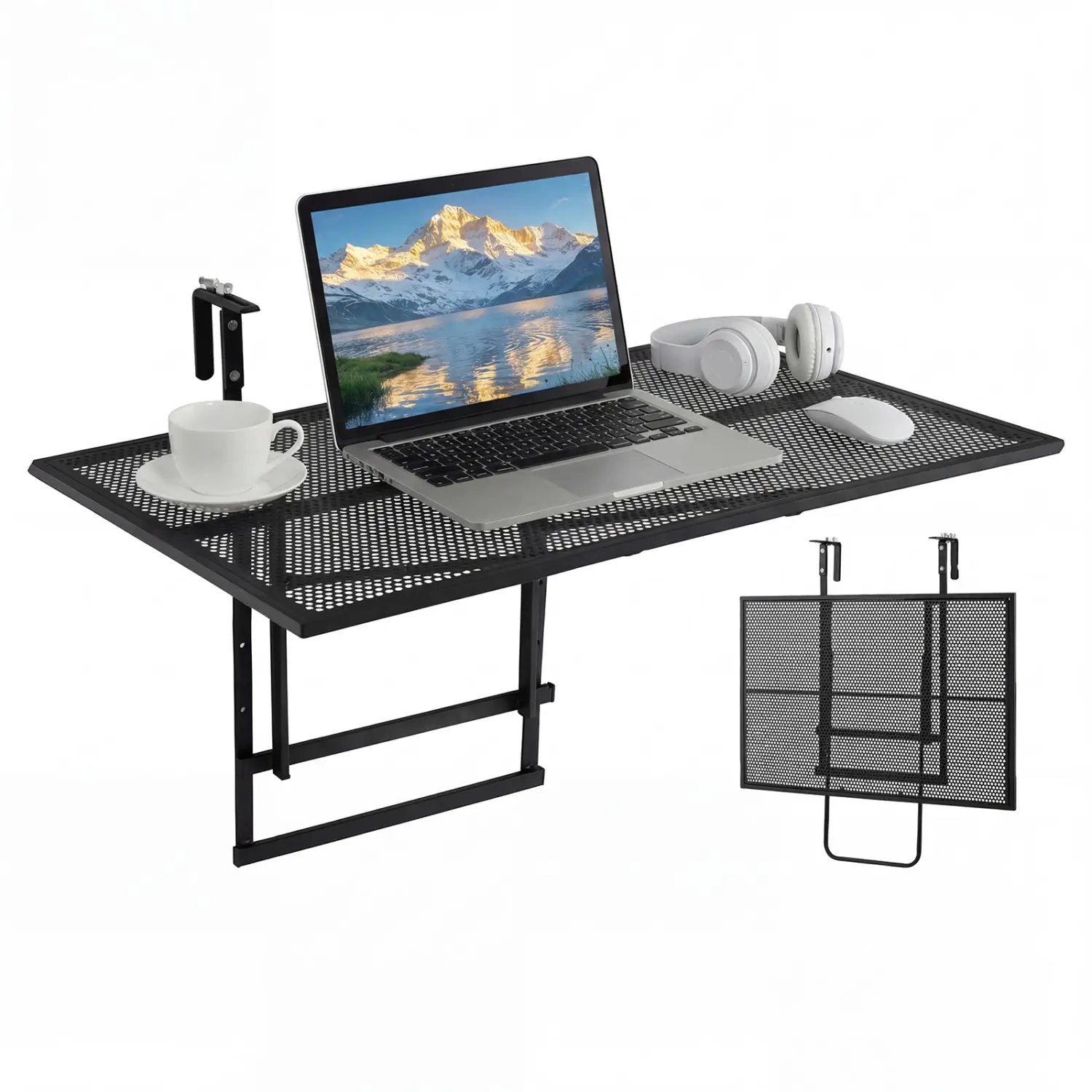 31.5 Inch Large Metal Folding Bar Table with 5 by DirectDeals
