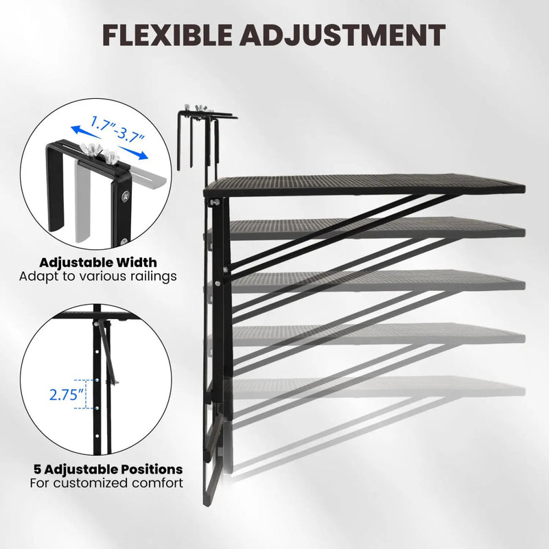 31.5 Inch Large Metal Folding Bar Table with 5 by DirectDeals
