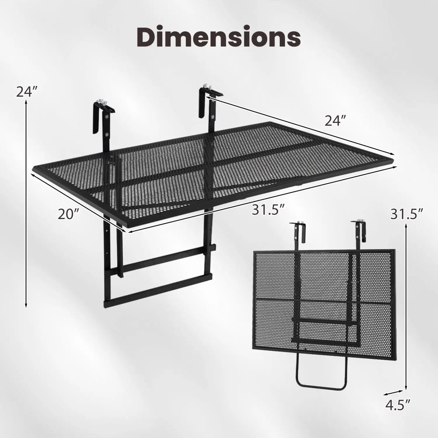 31.5 Inch Large Metal Folding Bar Table with 5 by DirectDeals