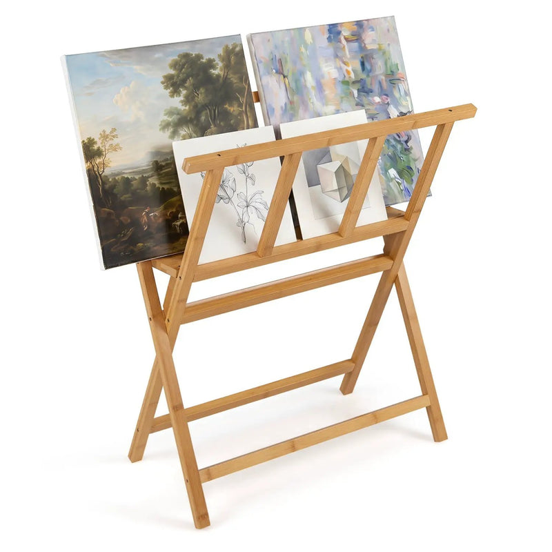 Bamboo Art Print Rack for Canvas Storage and Display by DirectDeals