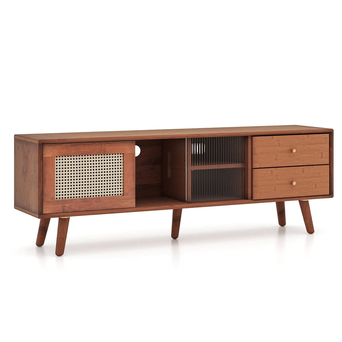 Bamboo TV Stand for TV up to 65 Inch by DirectDeals