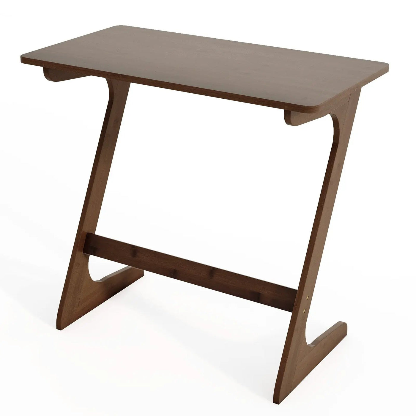 Bamboo Z-Shaped Spacious Sofa Side Table with Space-Saving Tabletop by DirectDeals