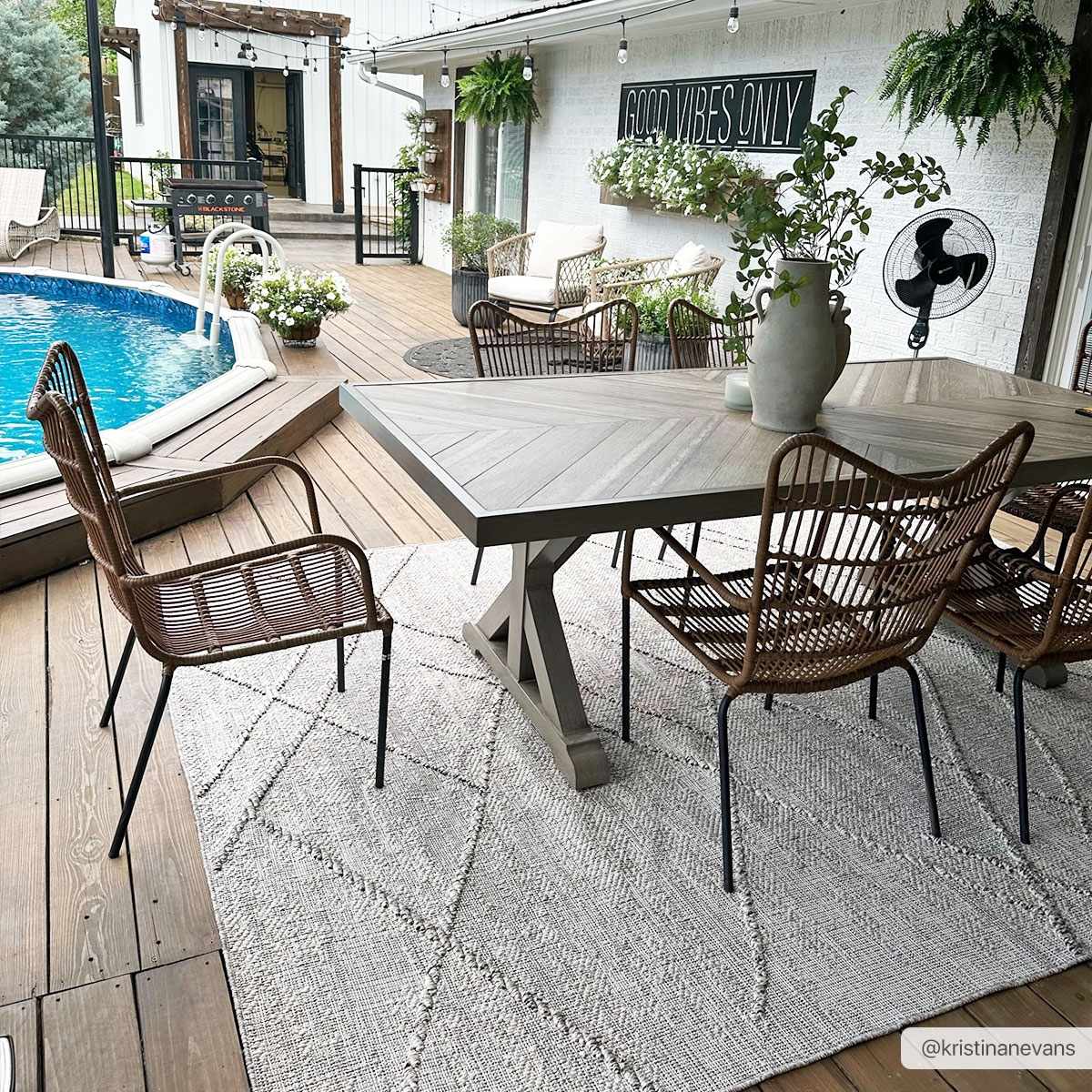 Baqer Bone & Tan Textured Performance Outdoor Rug - Clearance by Boutique Rugs