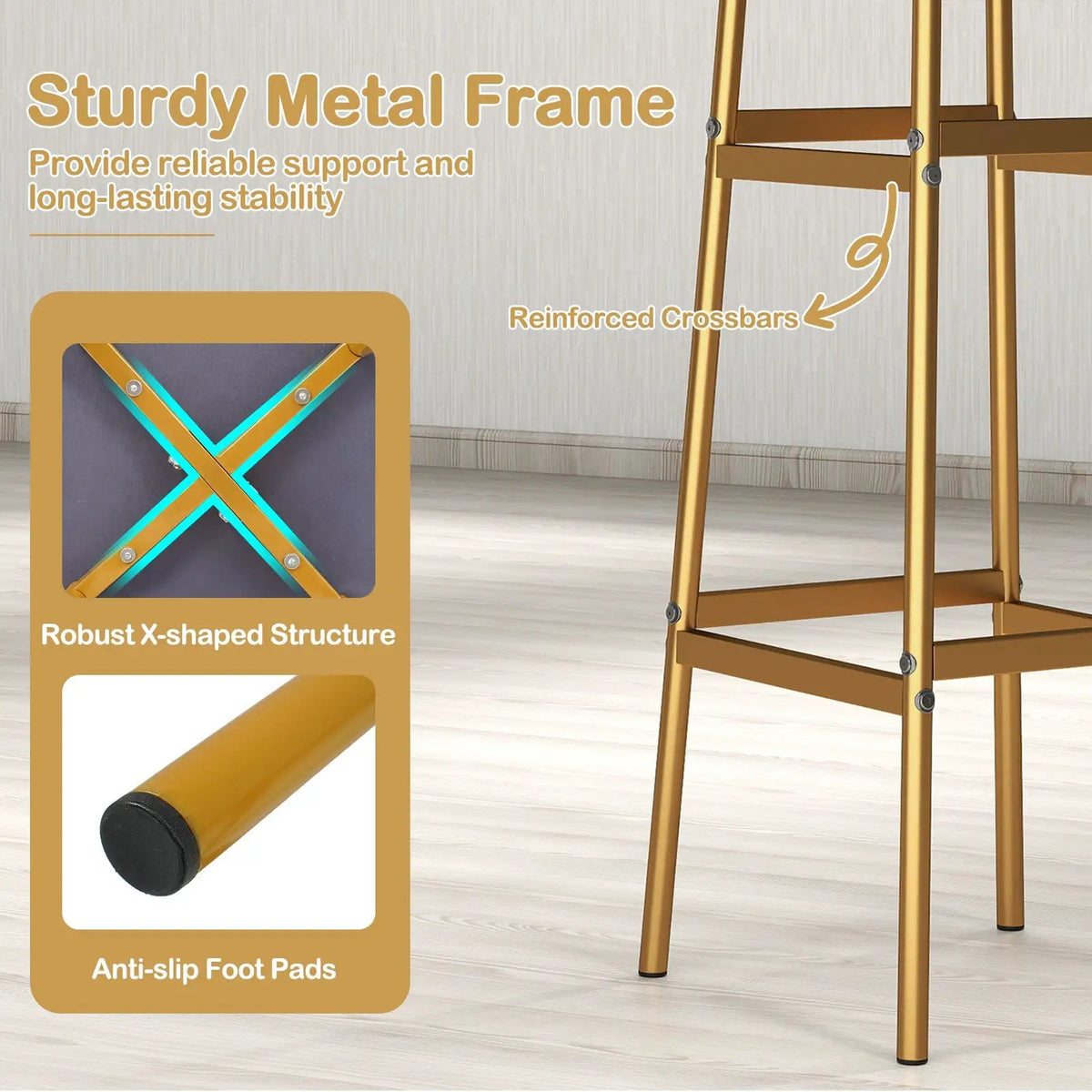 Bar Stools Set of 2 with Sturdy Metal Frame and Footrest by DirectDeals
