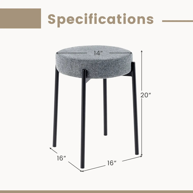 Bar Stools Set of 4 Upholstered Kitchen Stools with Foot Pads by DirectDeals