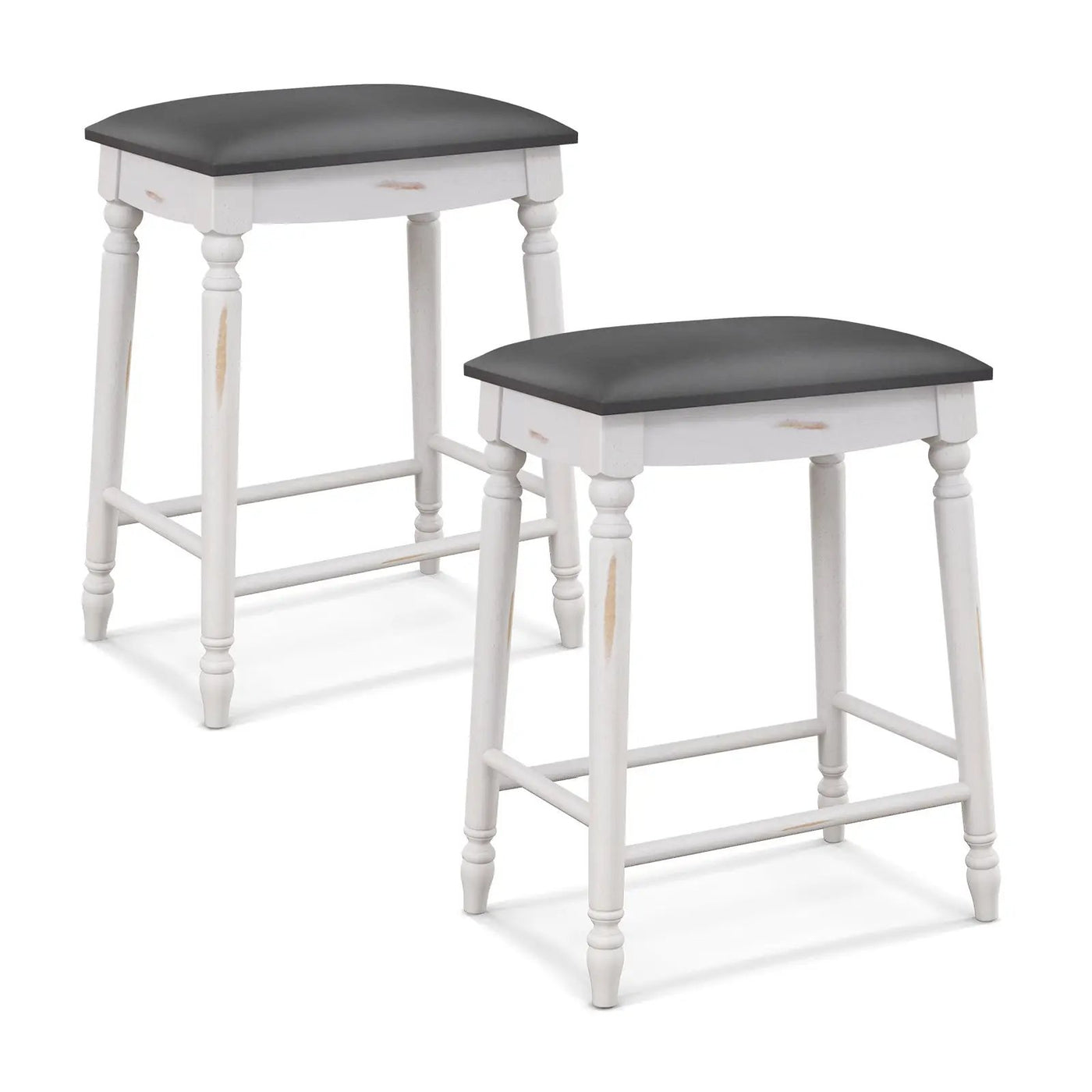 29 Inch Bar Stool Set of 2 with Padded Seat Cushions and Wood Legs-29 inches by DirectDeals