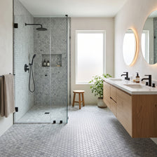 Bardiglio Light Honed Hexagon 1x1 Marble Mosaics 11 1/2x12 1/4