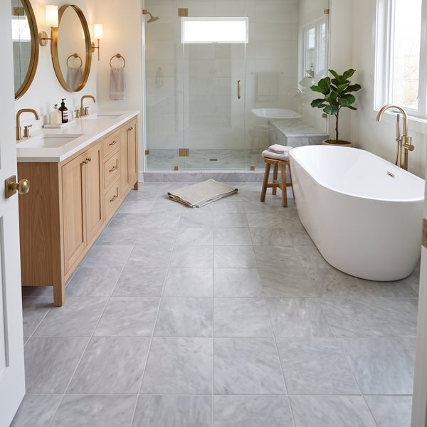 Bardiglio Light Honed Marble Tiles 12x12