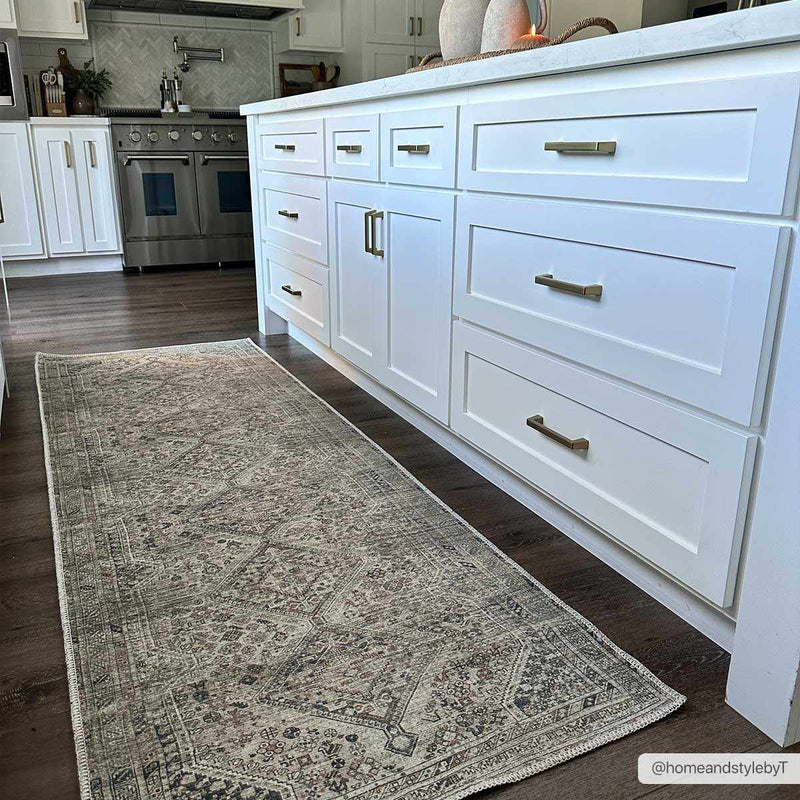 Barny Beige Flat Pile Washable Rug by Boutique Rugs