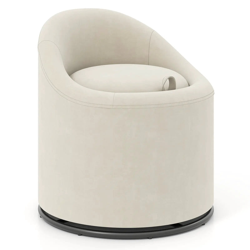 Barrel Chair with Storage 360¬∞ Swivel Upholstered Vanity Chair by DirectDeals