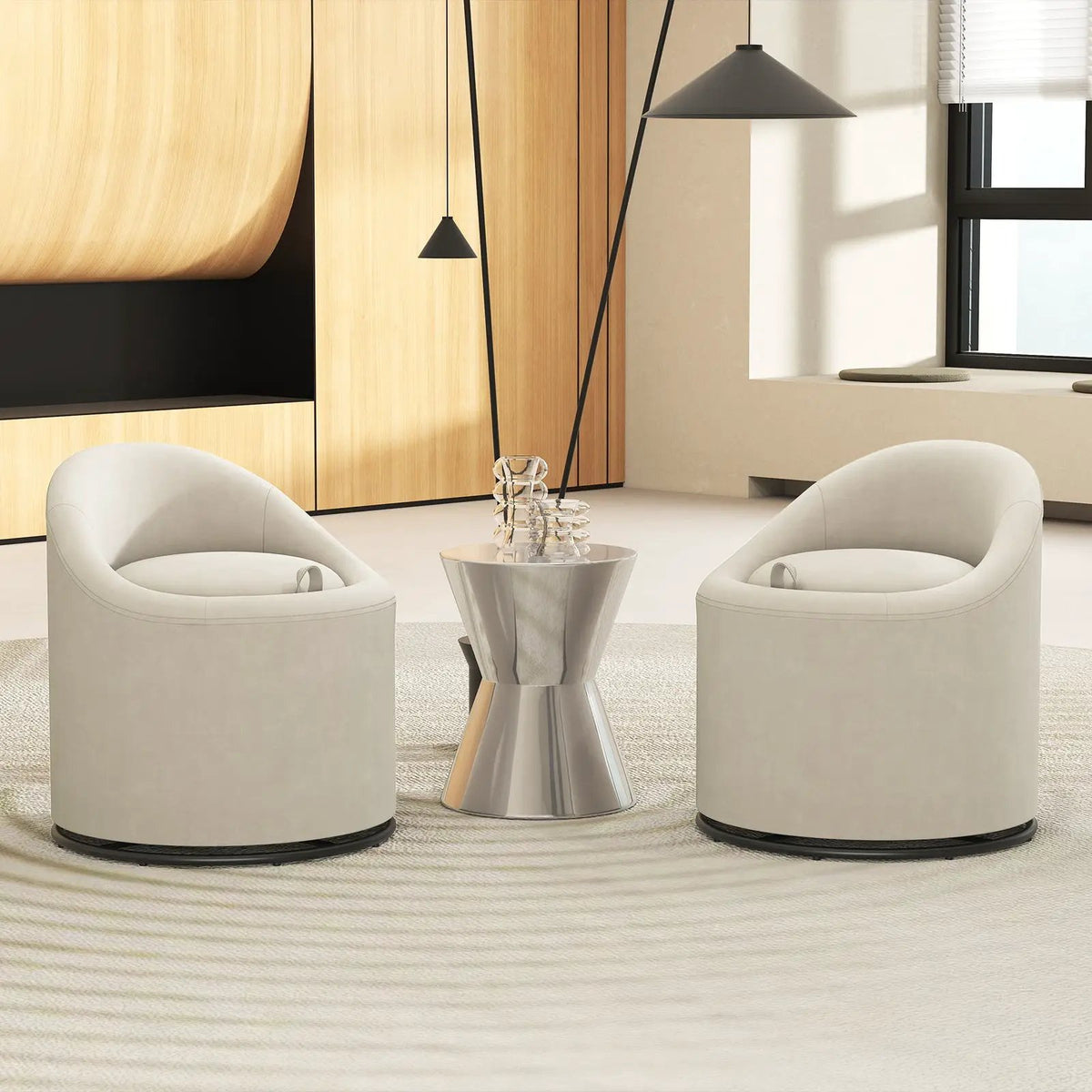 Barrel Chair with Storage 360¬∞ Swivel Upholstered Vanity Chair by DirectDeals