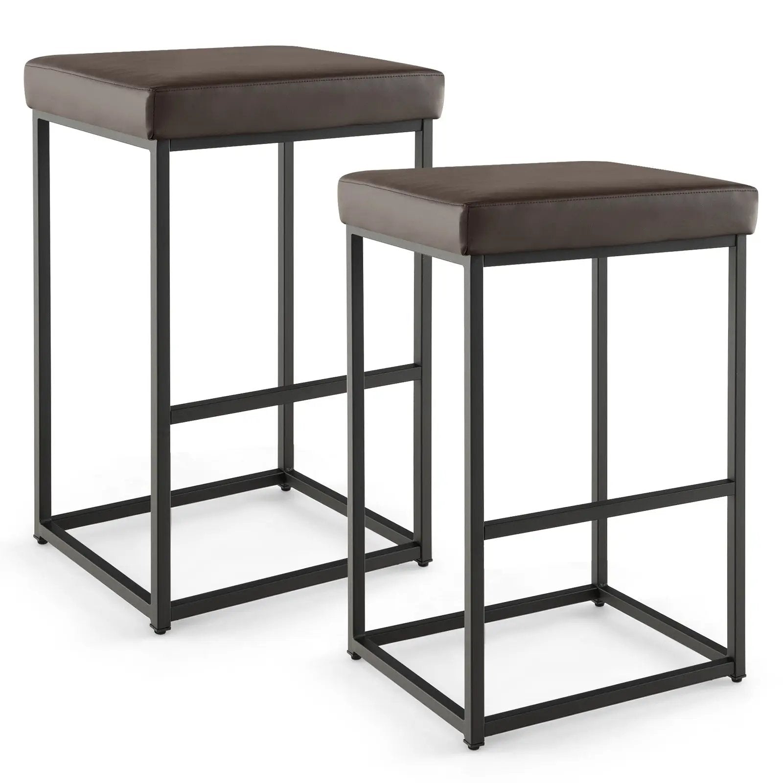 30 Inch Barstools Set of 2 with PU Leather Cover by DirectDeals