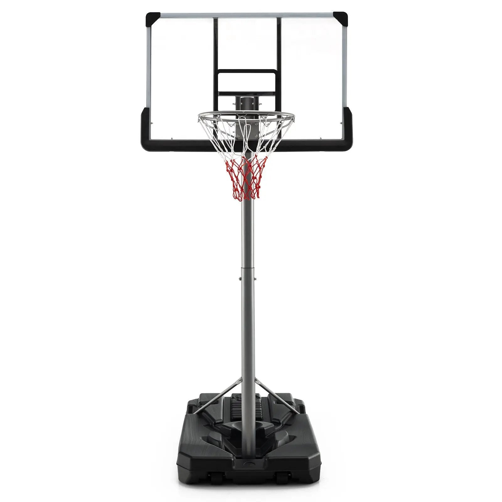 Basketball Hoop with 5.4-6.6FT Adjustable Height and 50 Inch Backboard-Black by DirectDeals