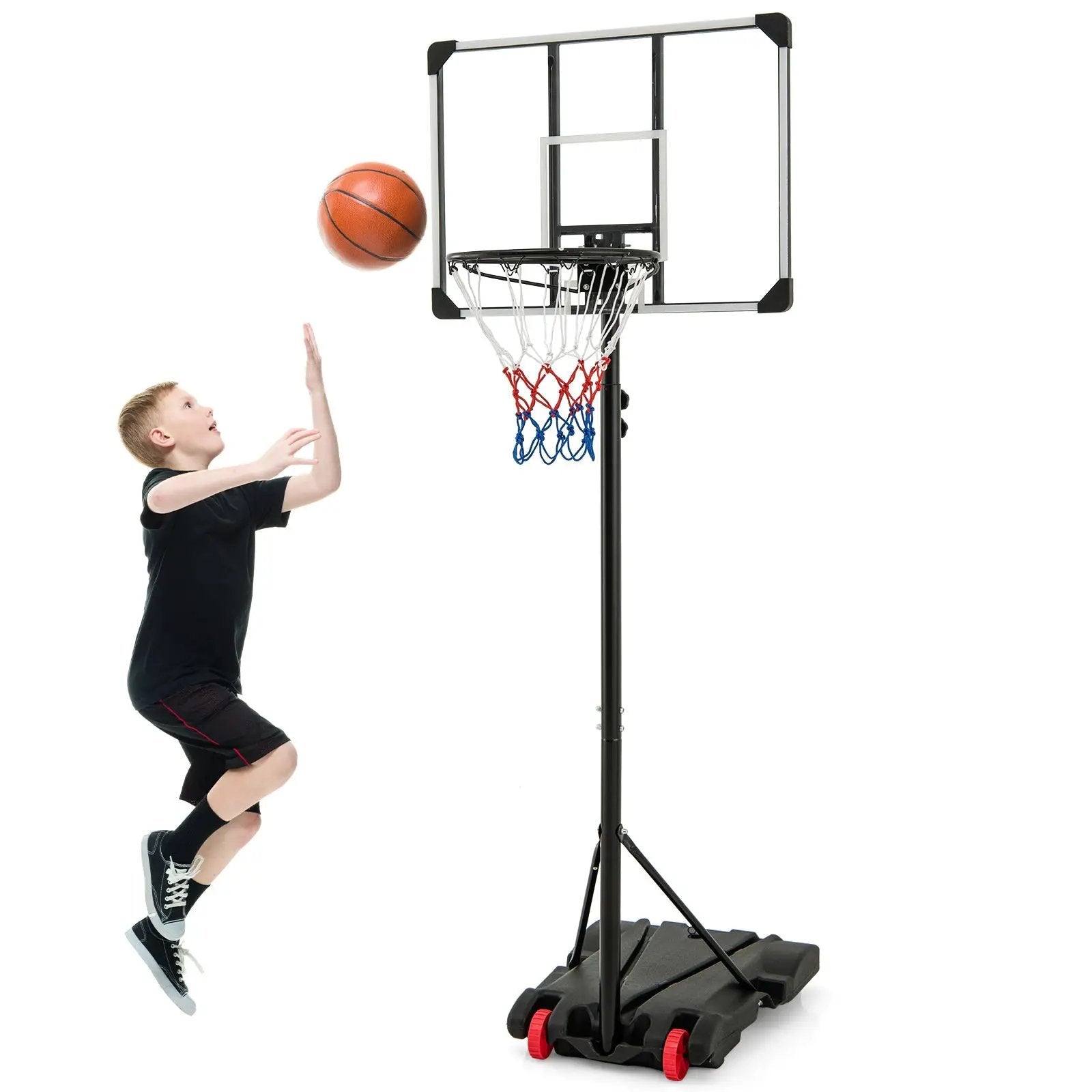 5.8-6.8 FT Basketball Hoop Height Adjustable Basketball System with Wheels and Fillable Base by DirectDeals