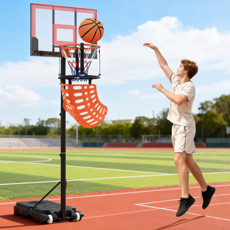 Basketball Return Attachment with 4 Tool-Free Detachable Hooks (Fit 18 Inch Rims) by DirectDeals