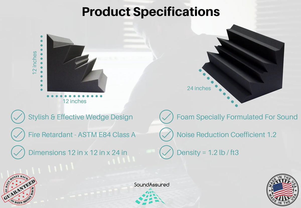 Grid Style Acoustic Foam Panels - Acoustic Foam Room Kits by SoundAssured