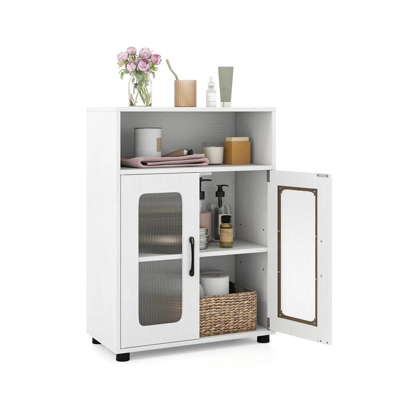 Bathroom Cabinet Freestanding Cabinet with 2 Doors and 3-Level Adjustable Shelf by DirectDeals