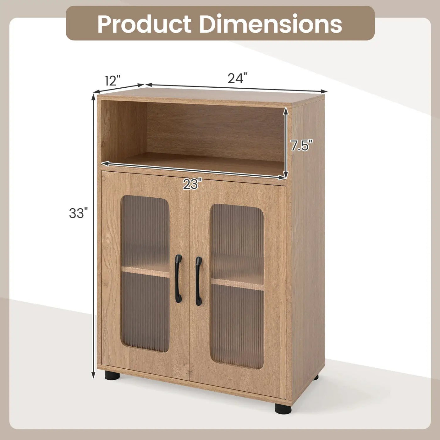 Bathroom Cabinet Freestanding Cabinet with 2 Doors and 3-Level Adjustable Shelf by DirectDeals