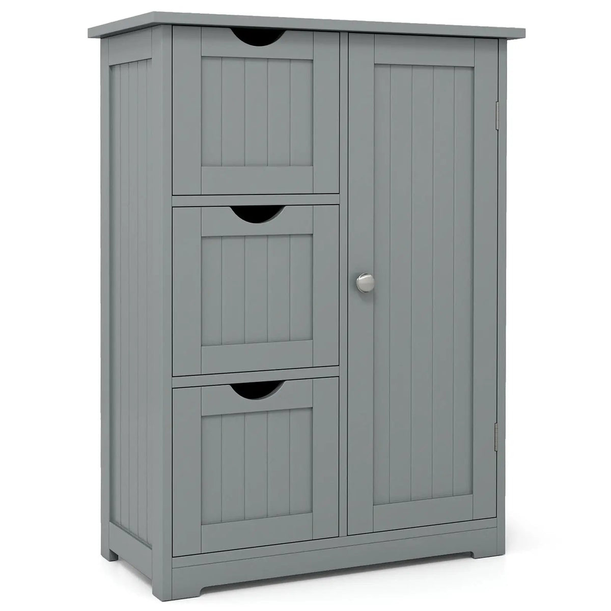 Bathroom Floor Cabinet Side Storage Cabinet with 3 Drawers and 1 Cupboard by DirectDeals