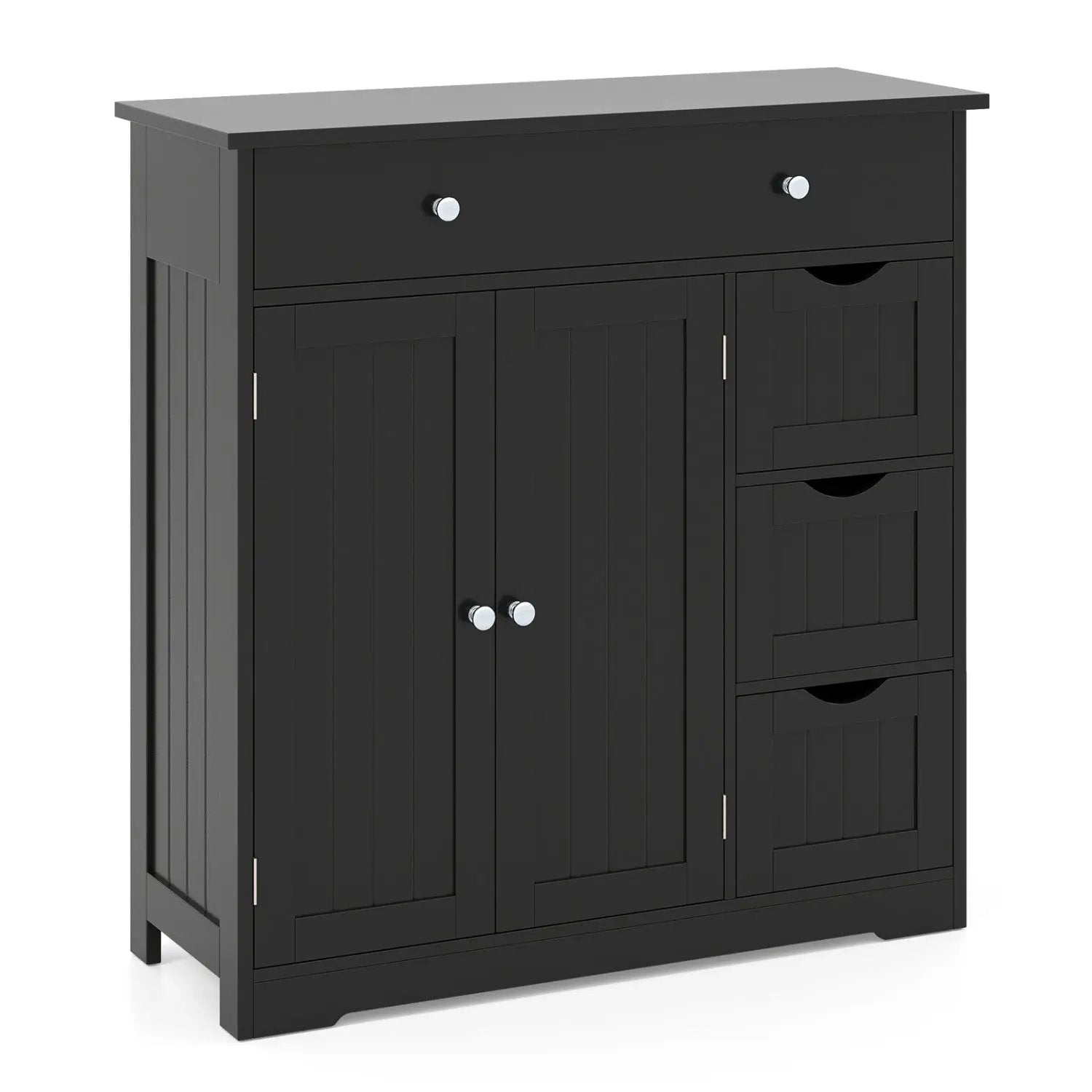 Bathroom Floor Cabinet with 4 Drawers and 2 Doors - White by DirectDeals