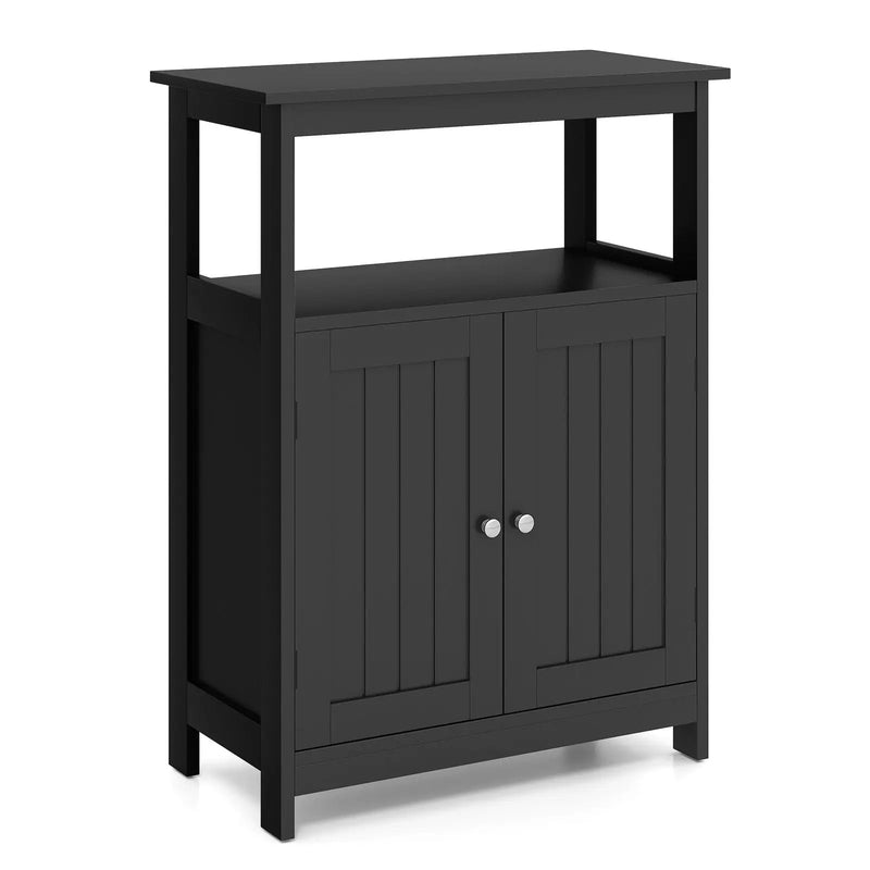 Bathroom Floor Cabinet Freestanding Storage Organizer with Open Compartment by DirectDeals
