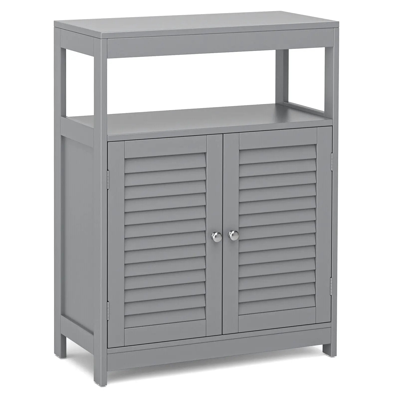 Freestanding Bathroom Floor Cabinet with Double Shutter Doors by DirectDeals