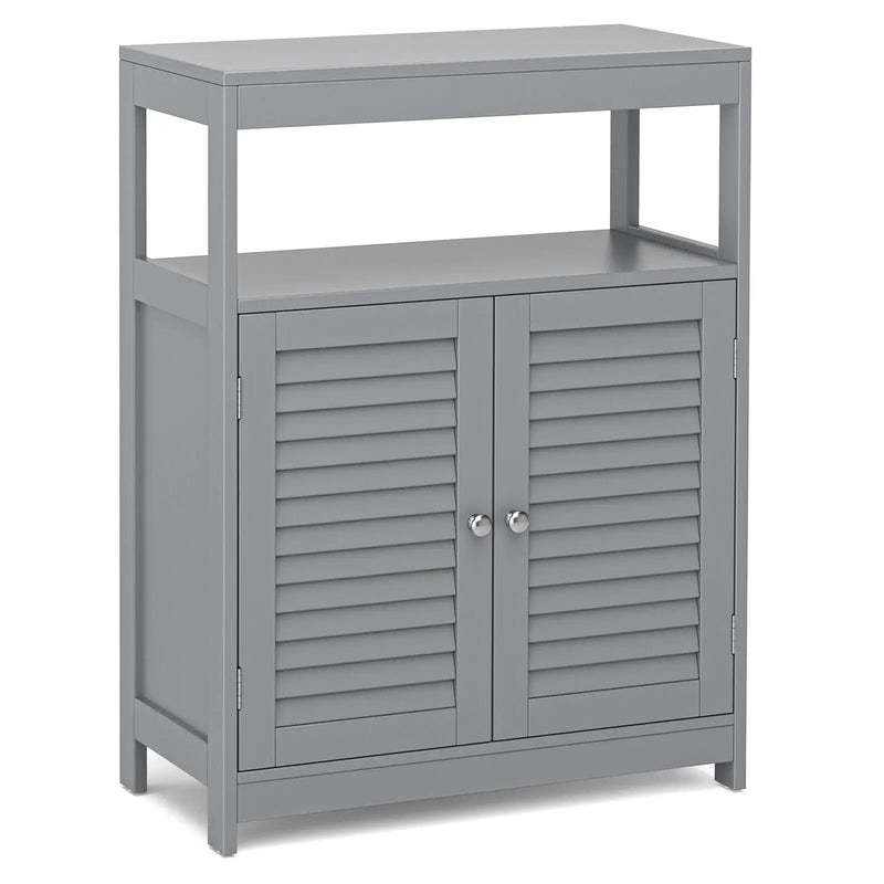 Freestanding Bathroom Floor Cabinet with Double Shutter Doors by DirectDeals