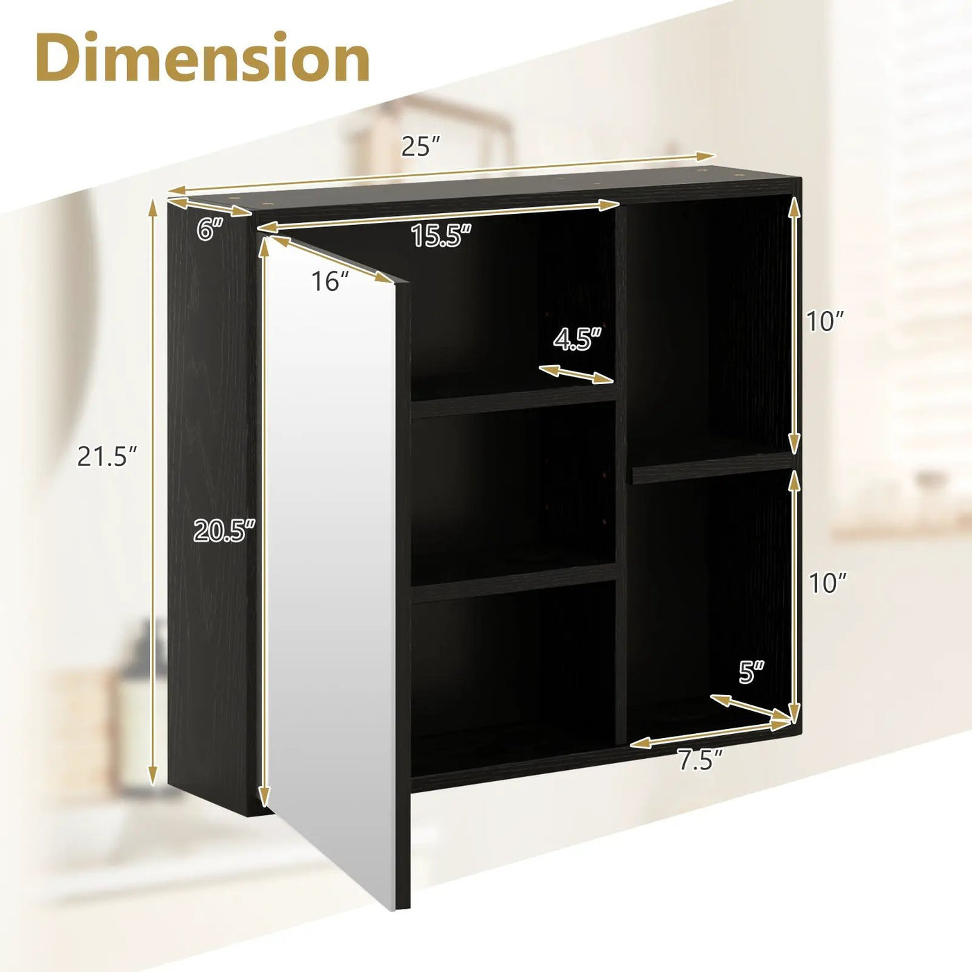 Bathroom Medicine Cabinet with Single Mirror Door by DirectDeals