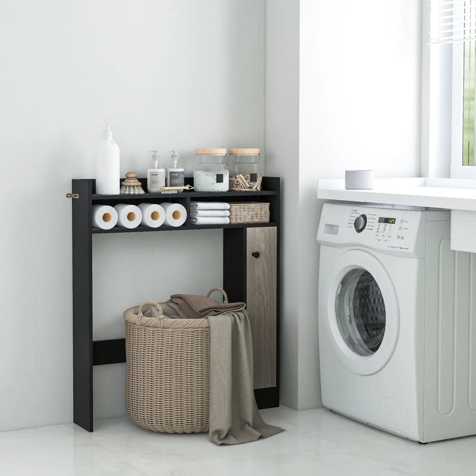 Bathroom Over the Toilet Floor Storage Organizer with Adjustable Shelves by DirectDeals