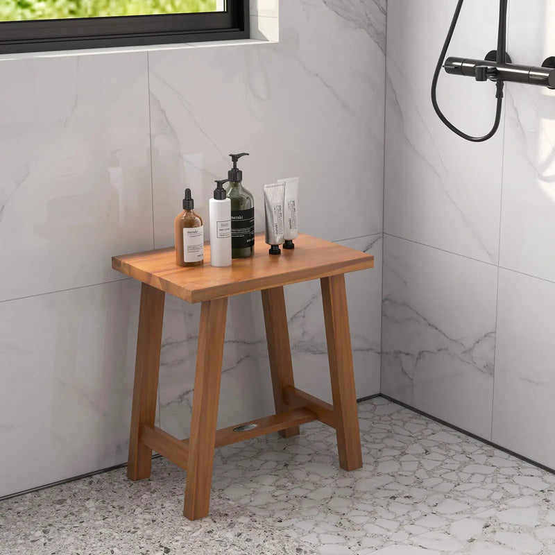 Bathroom Shower Stool Teak Shower Bench for Shaving Legs and Spa Bath by DirectDeals
