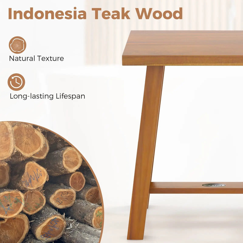 Bathroom Shower Stool Teak Shower Bench for Shaving Legs and Spa Bath by DirectDeals