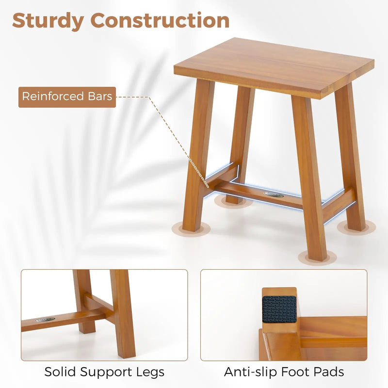 Bathroom Shower Stool Teak Shower Bench for Shaving Legs and Spa Bath by DirectDeals