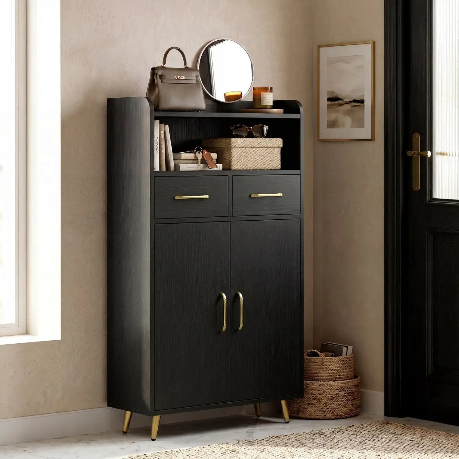 Freestanding Bathroom Storage Cabinet with 2 Drawers & Doors by DirectDeals