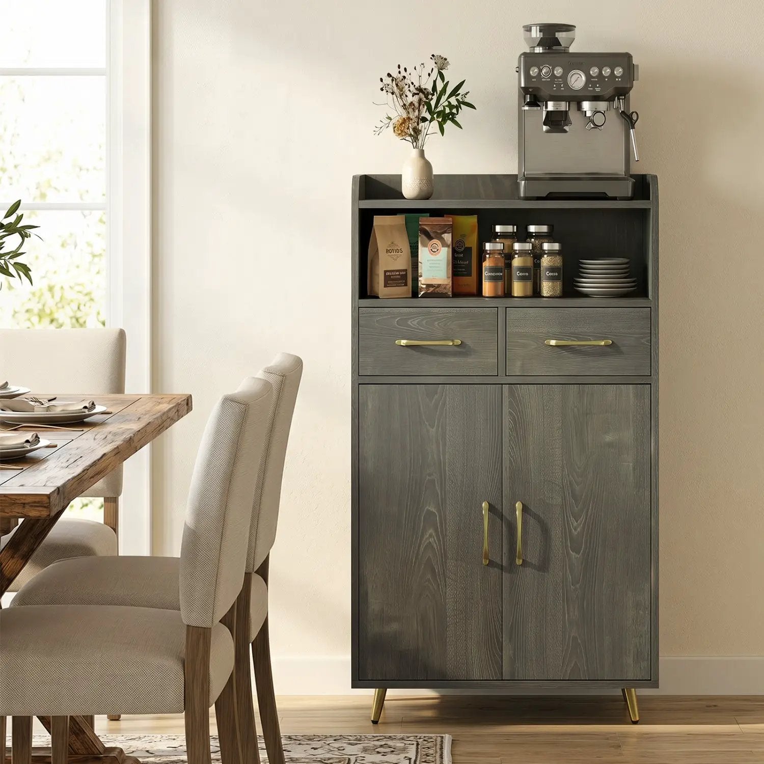 Freestanding Bathroom Storage Cabinet with 2 Drawers & Doors by DirectDeals