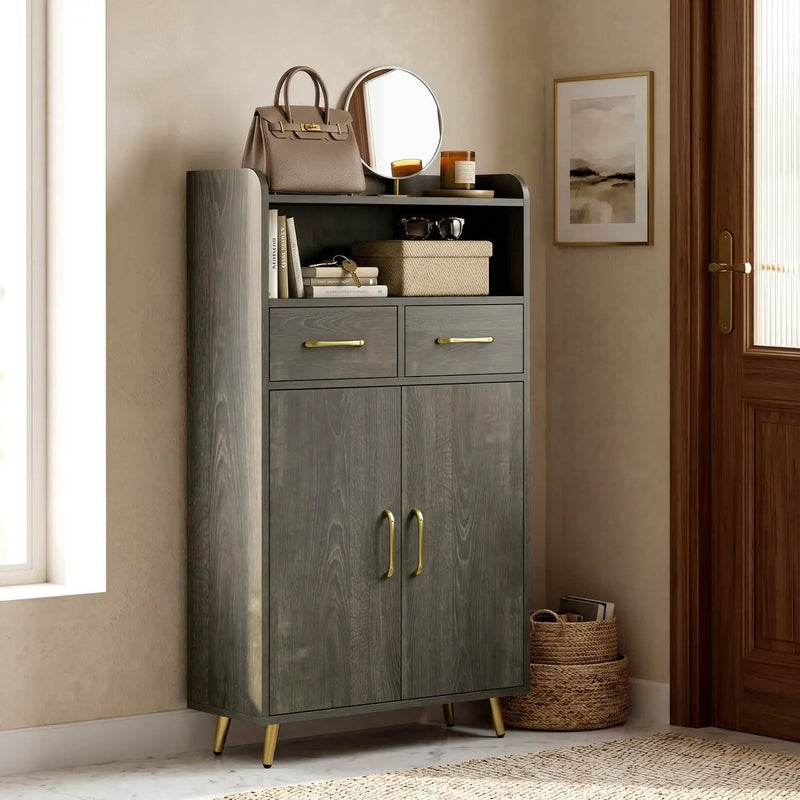 Freestanding Bathroom Storage Cabinet with 2 Drawers & Doors by DirectDeals