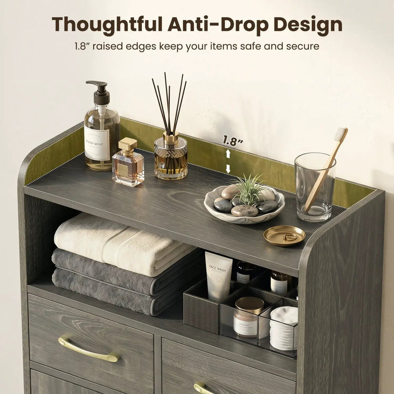 Freestanding Bathroom Storage Cabinet with 2 Drawers & Doors by DirectDeals