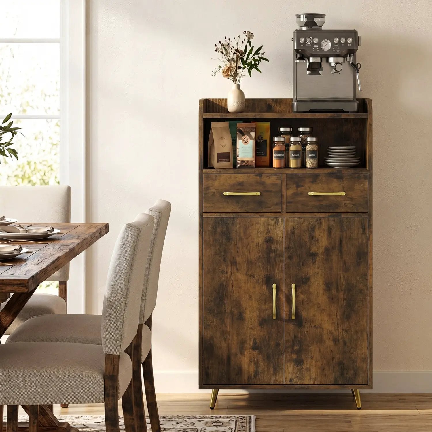 Freestanding Bathroom Storage Cabinet with 2 Drawers & Doors by DirectDeals