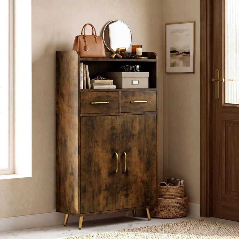 Freestanding Bathroom Storage Cabinet with 2 Drawers & Doors by DirectDeals