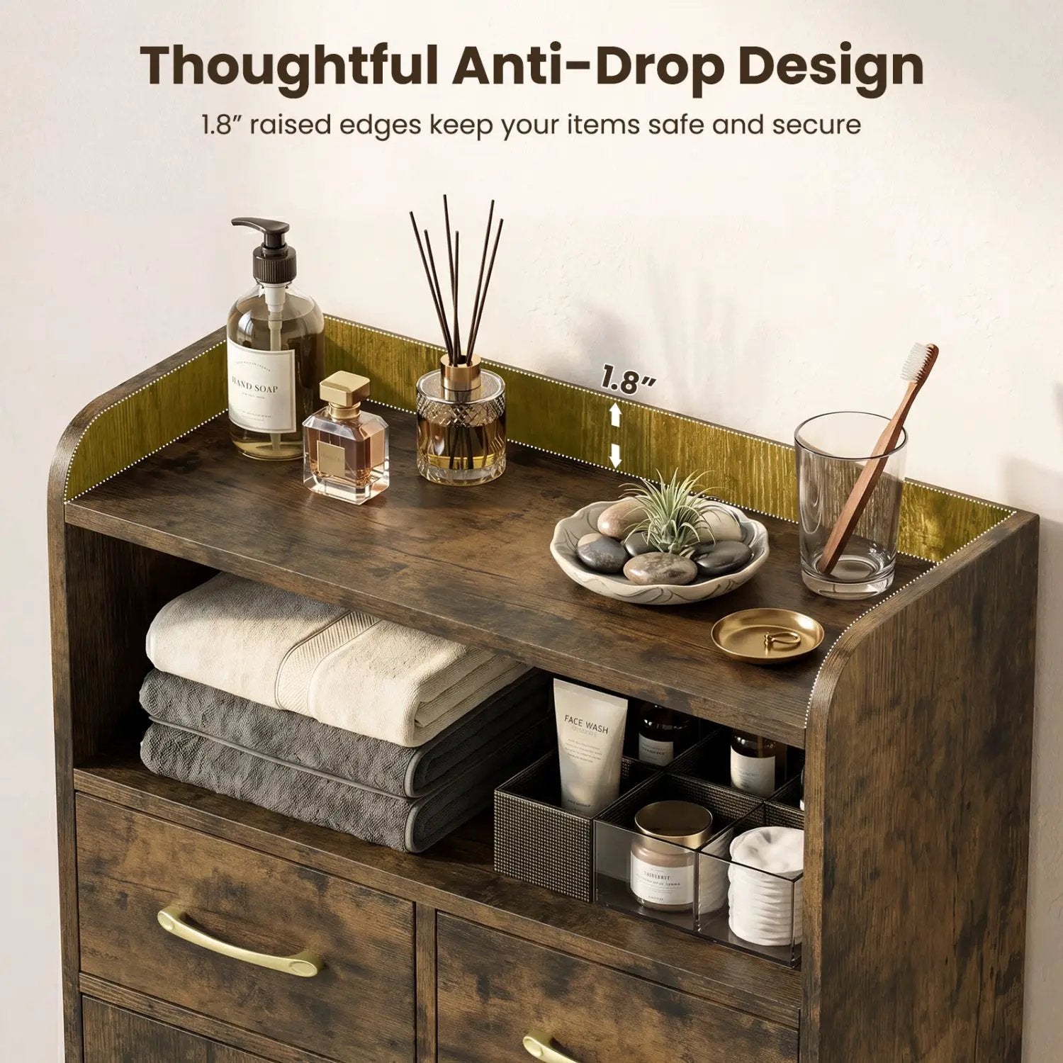 Freestanding Bathroom Storage Cabinet with 2 Drawers & Doors by DirectDeals